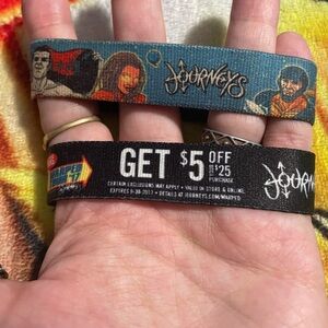 Old Journeys Warped Tour promo wristbands